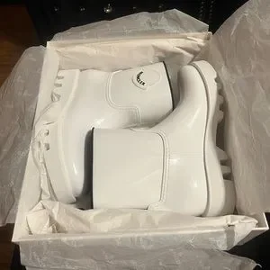 Moncler Leather White Ginette Boots EU42 (sz 9) 0400014132251_WHITE?wid=600&  main image 4